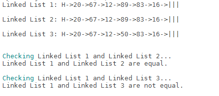 check two linked list equal